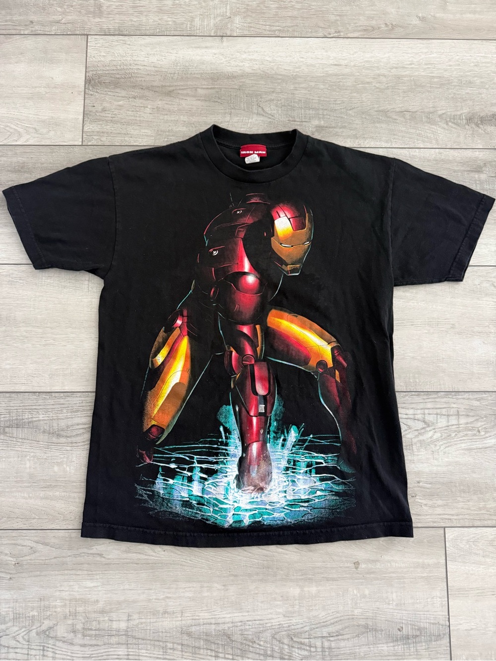 Iron Man Short Sleeve Tee - Black with Red & Gold Graphic